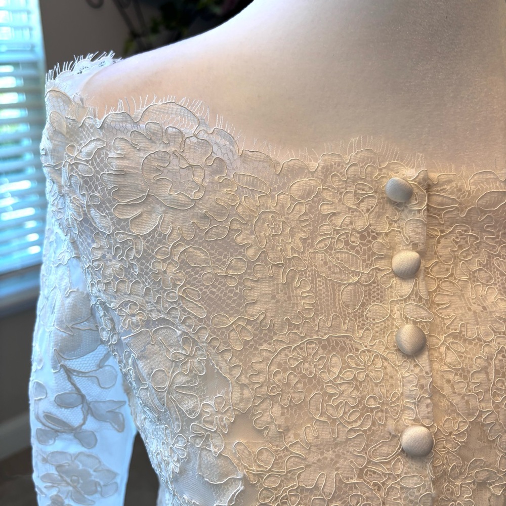 NEW Satin Wedding Dress 2 Piece Wedding Dress with Jacket NWOT Size M/8 - Picture 10 of 16